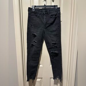 American Eagle Distressed Ripped Black Women's Skinny Jeans